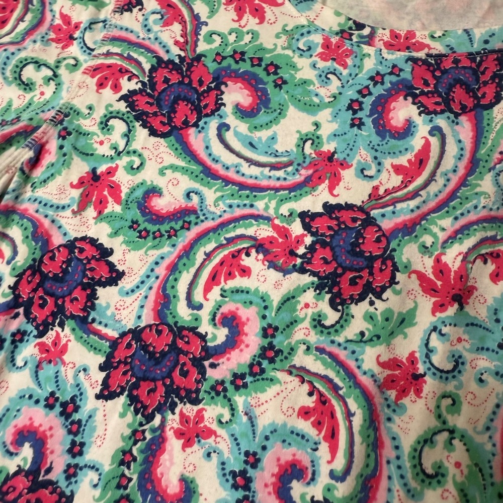 Talbots Women's 1X Paisley Floral Print Short Sleeve T-Shirt Top‎ Blouse - Picture 7 of 9